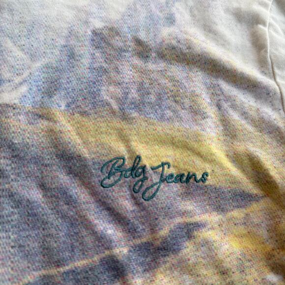 BDG Urban Outfitters Long Sleeve Cropped Top Scenery Printed Size M - Picture 2 of 4